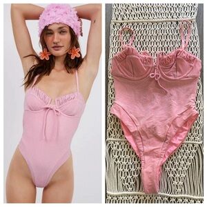 For Love And Lemons Pink One Piece Swimsuit